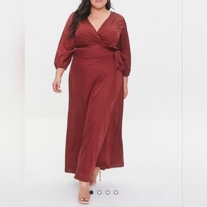 FOREVER 21 Plus Size Surplice Maxi Wrap Dress
